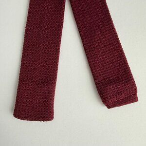 VTG Knitted Burgundy Tie  54 inches long 2 inch wide